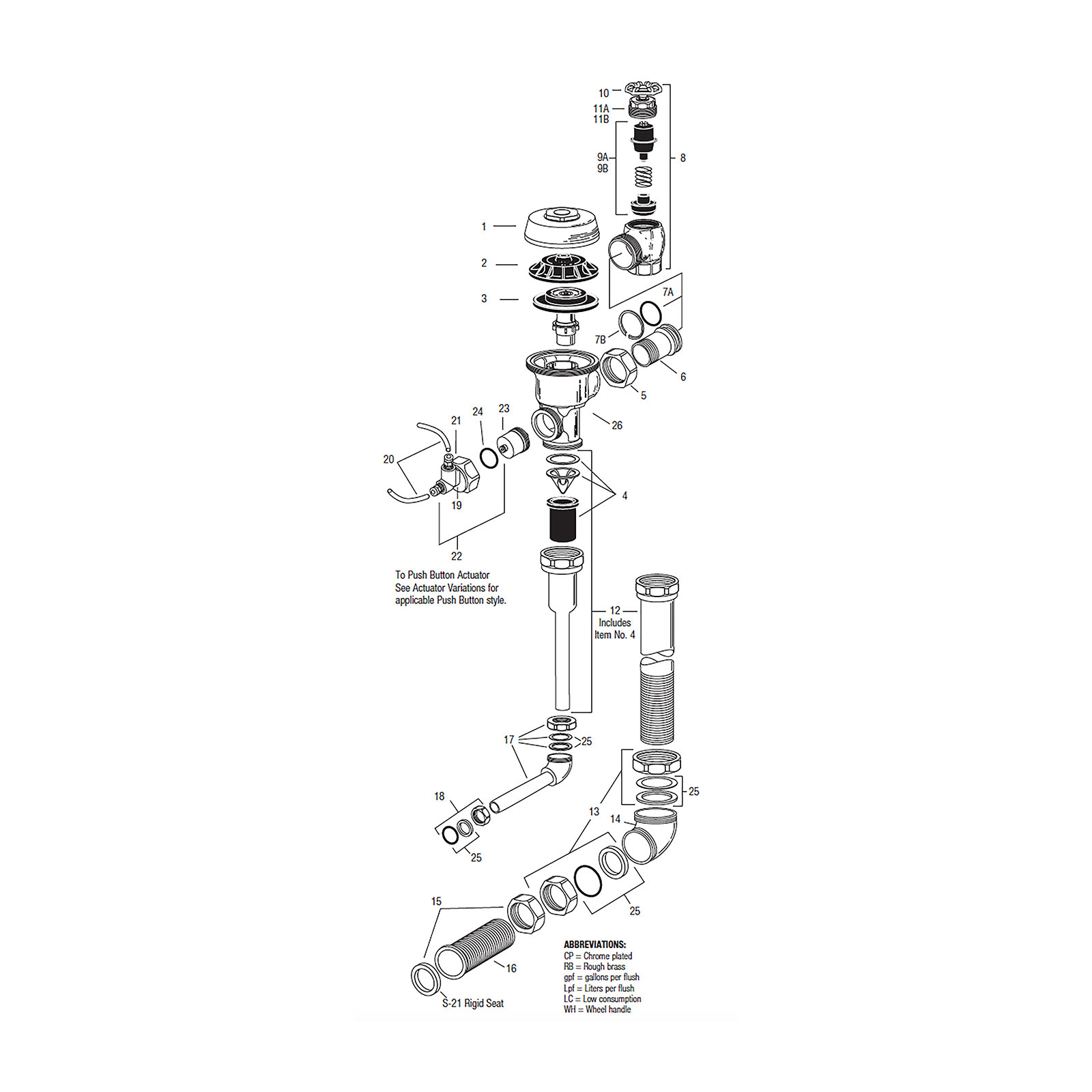 Sloan Regal Flushometer Parts Breakdown, 42 OFF